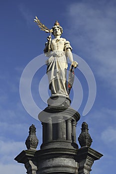 Statue on top of fountain, Deventer, The Netherlands