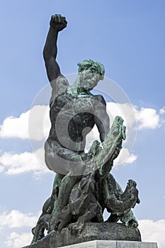 Statue On Top Of Gellert Hill, Budapest, Hungary photo
