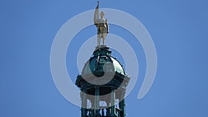 Statue on top of the Parliament house at Victoria Island BC Canada