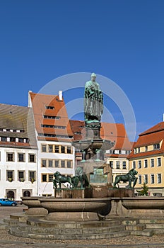 Statue of the town founder, Freiberg, Germany photo