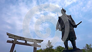 Statue of Toyotomi Hideyoshi a great samurai warrior