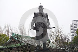 Statue of Toyotomi Hideyoshi in Osaka Castle, Japan