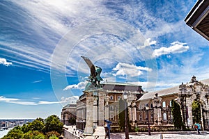 Statue of a Turul on the railing of Buda Castle