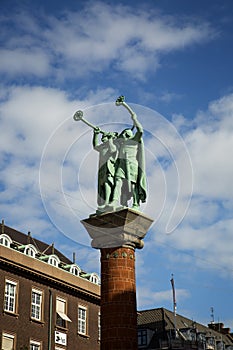 Statue of two trumpeters in Copenhagen