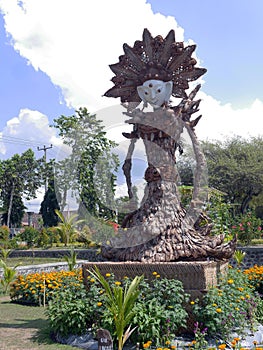 Statue at Ujung water temple Bali Indonesia photo