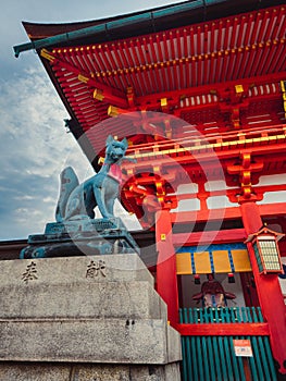 Statue Under A Shrine On A Religious Japanese Spot