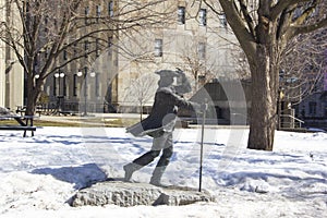 Statue on university campus