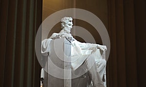 Statue of US President Abraham Lincoln inside the Lincoln Memorial