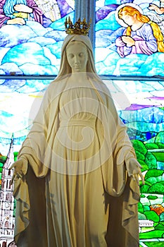 Statue of Vergin Mary in church,thailand.