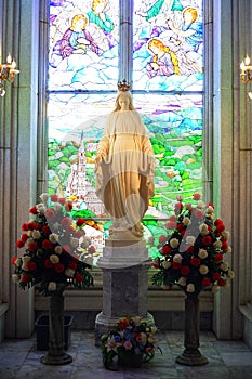 Statue of Vergin Mary in church,thailand .