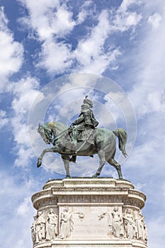 Statue of Victor Emmanuel II at the altar of the fatherland in Rome
