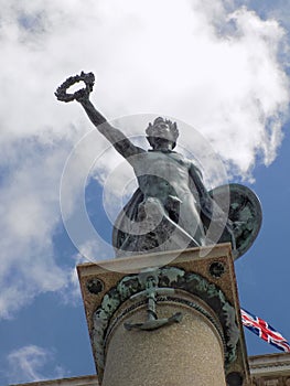 Statue of Victory by the Liverpool Cunard building