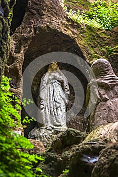Statue of the Virgin inside Cave Church Piedigrotta photo