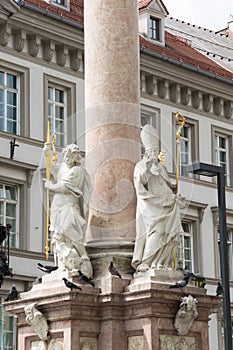 Statue of the Virgin Mary in the old town of Innsbruck Austria