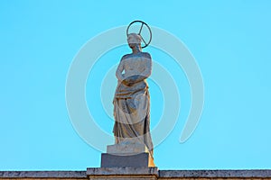 Statue of Virgin Mary on the top of the Church