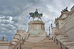 Statue of Vittorio Emanuele in Rome, Italy.