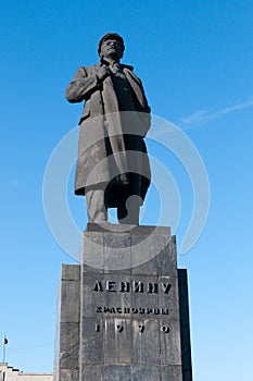 Statue of Vladimir Lenin in Krasnoyarsk photo