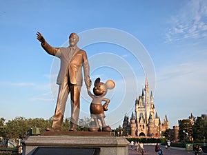 Statue of Walt Disney and Mickey Mouse