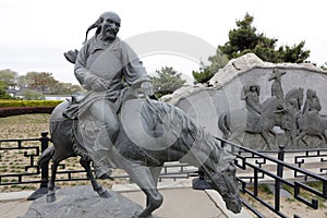 Statue of warrior on horseback, adobe rgb