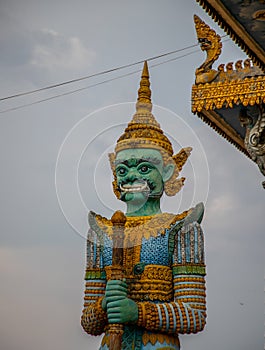 statue of Wat Sangker Sangke Pagoda, a Buddhist temple of Battambang