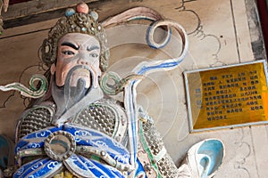 Statue of Wei Yan at Wuzhangyuan Zhuge Liang Temple. a famous Historic Site in Baoji, Shaanxi, China.