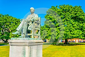 Statue of William Edward Hartpole Lecky inside of the Trinity College in Dublin, ireland