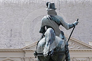 The statue of William I, Prince of Orange or Willem van Oranje, opposite Noordeinde Palace in The Hague, Netherlands