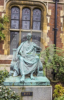 Statue of William Pitt the younger in the grounds of Pembroke Co