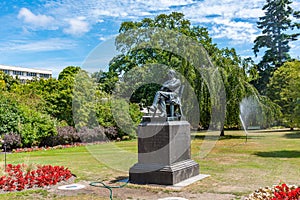 Statue of William Sefton Moorhouse at Christchurch botanic garden, New Zealand