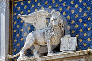 The statue of the winged lion in Venice