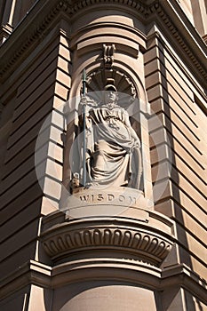 Statue of Wisdom decorating the Chief Secretary`s Building