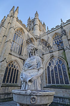 Statue of a woman by bath abbey photo