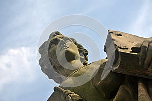 Statue on the WÃ¼rzburg`s Old Main Bridge