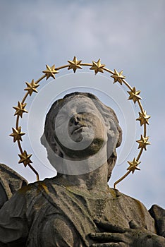 Statue on the WÃ¼rzburg`s Old Main Bridge