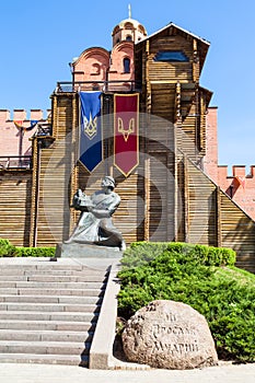 Statue Yaroslav the Wise near Golden Gates of Kiev