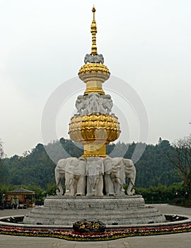 The statuee in Leshan Giant Buddha Buddhist temple