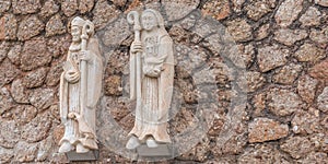 Statues in the Abbey of Santa Maria de Montserrat in Monistrol de Montserrat, Catalonia, Spain