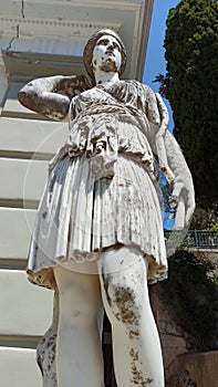 Statues from the Achilleion palace for the Empress Elisabeth of Austria (Sisi) in Corfu island, Ionian sea