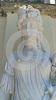 Statues from the Achilleion palace for the Empress Elisabeth of Austria Sisi in CorfuKerkyra island, Ionian sea