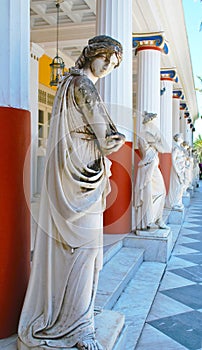 Statues in Achillion palace photo