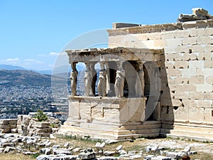 Statues in Acropolis of Athens, Greece