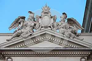Statues of allegories - Great Theater of Vienna - Austria photo