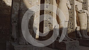 Statues in the Ancient Egyptian Temple of Medinet Habu