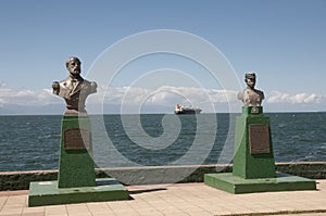 Statues of Arturo Prat & Ignacio Pinto - Puerto Montt - Chile photo