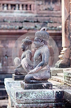 Statues in Banteay Srey Temple, Cambodia