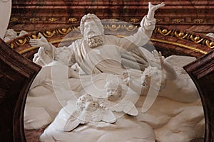 statues in a baroque church (kirche am hof) in vienna (austria)