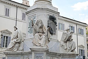 Statues at Base of Colonna dell`Imacolata