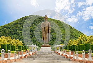 Statues of Buddha at Wat Thipsukhontharam,Kanchanaburi province,Thailand,Phra Buddha Metta,They are public domain or treasure