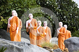 Statues of Buddhist Monks at Golden Temple