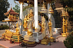Statues of a buddhist temple. photo